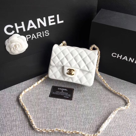 Chanel Classic Flap mini Bag Original Leather A1115 White