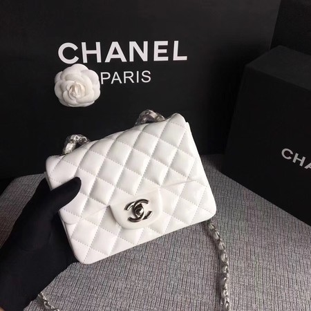 Chanel Classic Flap mini Bag Original Leather A1115 White