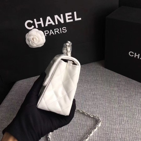 Chanel Classic Flap mini Bag Original Leather A1115 White