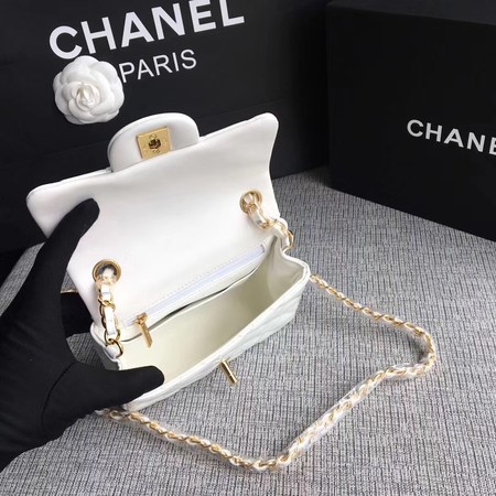 Chanel Classic Flap mini Bag Original Leather A1115 White