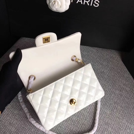 Chanel Classic Flap mini Bag Original Leather A1117 White