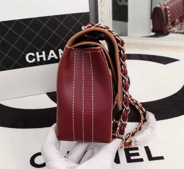 Chanel Flap Shoulder Bag Calfskin Leather 8925 Red