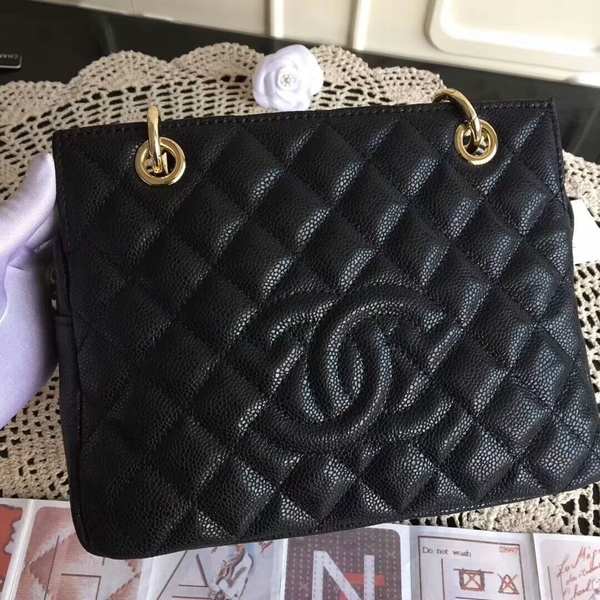 Chanel Caviar Calfskin Leather Tote Bag 18004 Black