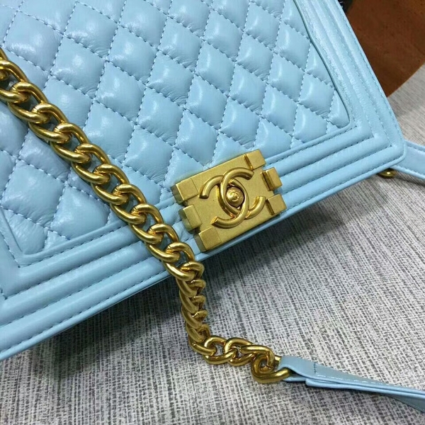 Boy Chanel Flap Shoulder Bag Sheepskin Leather 67086A Blue