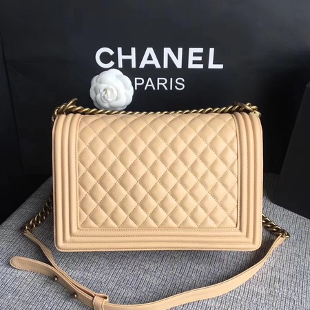 Boy Chanel Flap Bags Original Sheepskin Leather A67088 Apricot