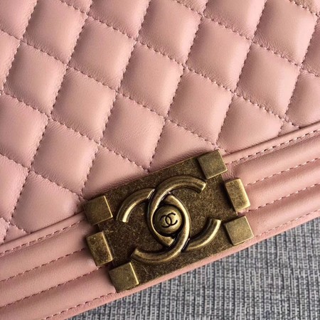 Boy Chanel Flap Bags Original Sheepskin Leather A67088 Pink