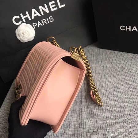 Boy Chanel Flap Bags Original Sheepskin Leather A67088 Pink