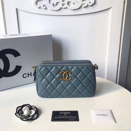 Chanel Shoulder Bag Original Sheepskin Leather A66270 SkyBlue