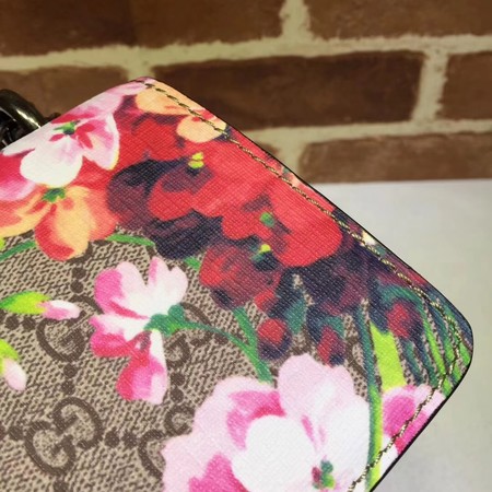 Gucci Padlock Blooms GG Supreme Shoulder Bag 409486 Rose