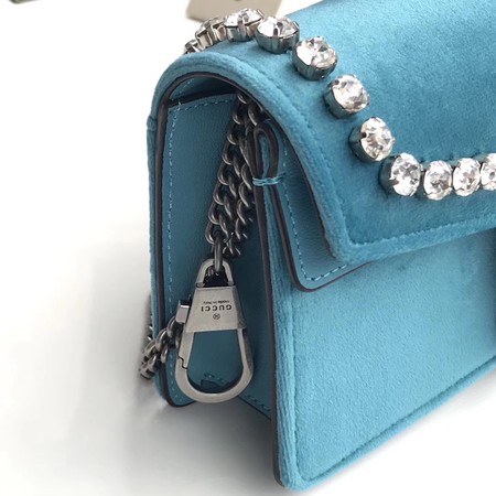 Gucci Dionysus Velvet Super mini Bag 476432 SkyBlue