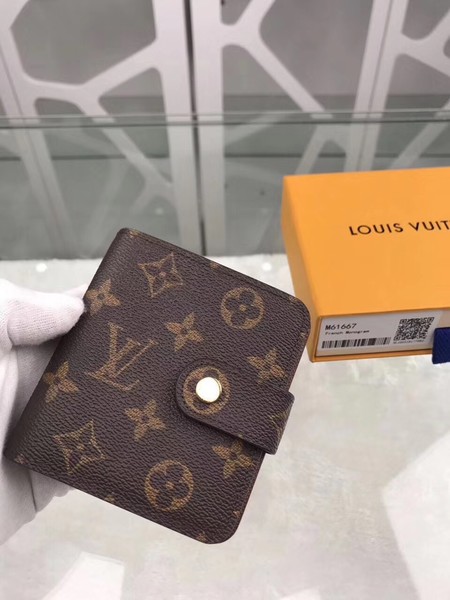 Louis Vuitton M61667 Monogram Canvas Zipped Compact Wallet