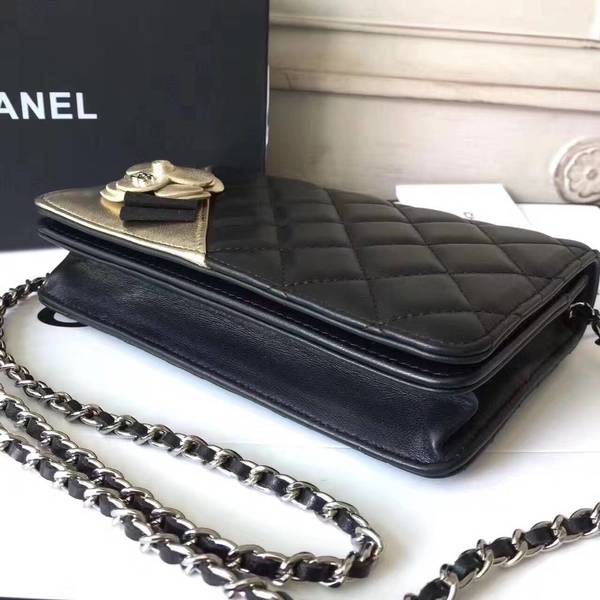 Chanel Camellia Flap Shoulder Bag Sheepskin Leather 88215C