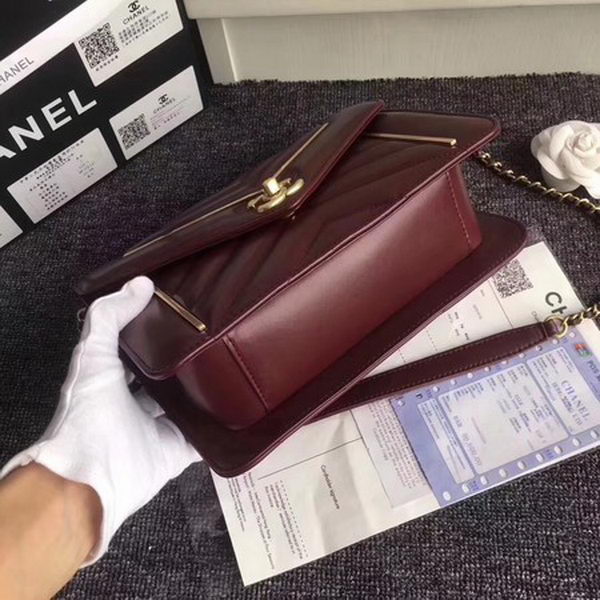 Chanel Classic Flap Bag Original Leather A77056 Wine