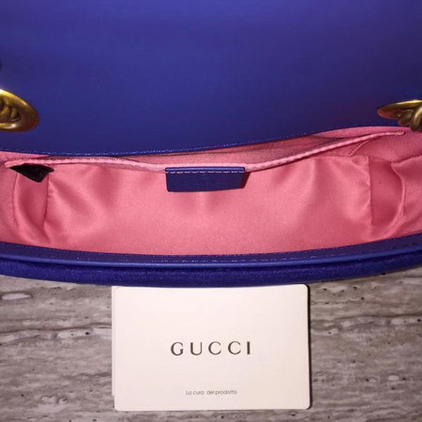 Gucci GG Marmont Embroidered Velvet mini Bag 446744 Royal