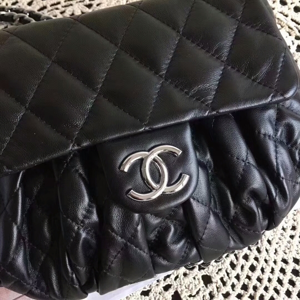 Chanel Falp Shoulder Bag Sheepskin Leather 8006A Black