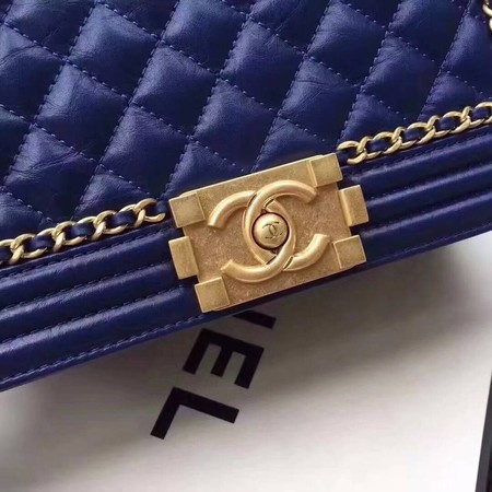 Boy Chanel Flap Bag Original Leather B67086 Blue