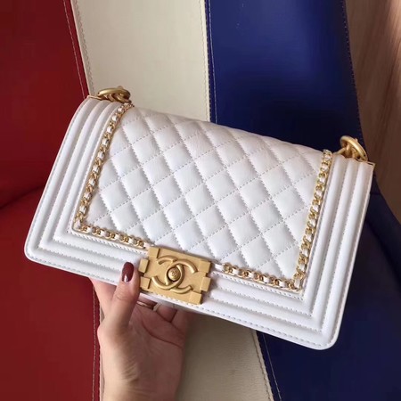 Boy Chanel Flap Bag Original Leather B67086 White