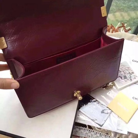 Boy Chanel Flap Bag Original Leather B67086 Wine