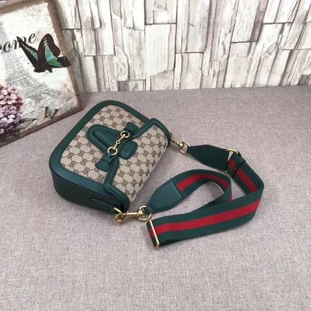 Gucci GG Lady Web Hand-Stained Leather Shoulder Bag 380573 Green