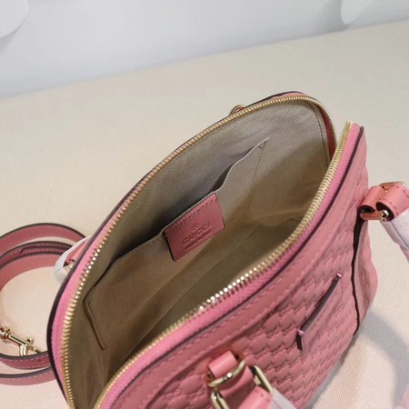 Gucci Signature Leather Top Handle Bag 449654 Pink