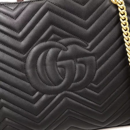 Gucci GG Marmont Medium Matelasse Shoulder Bag 453569 Black