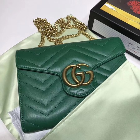 Gucci GG Marmont Matelasse mini Bag 474575 Green