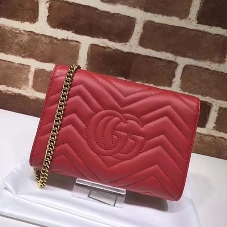 Gucci GG Marmont Matelasse mini Bag 474575 Red