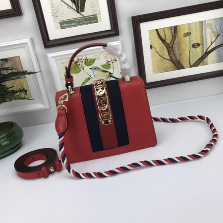 Gucci Sylvie Lather mini Bag 470270 Red