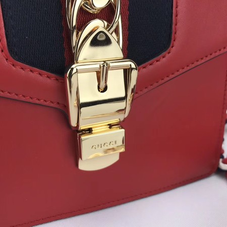 Gucci Sylvie Lather mini Bag 470270 Red