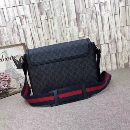 Gucci Night Courrier GG Supreme Flap Messenger Bag 474138 Black