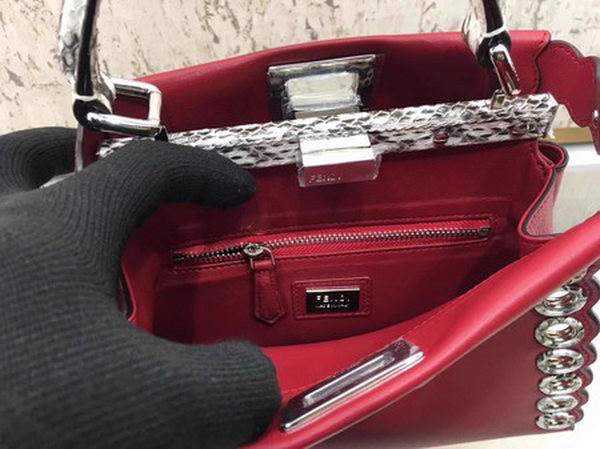 Fendi Peekaboo Mini Bag Calfskin Leather 8BN244 Red