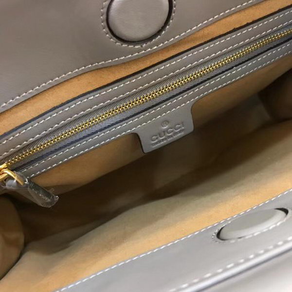 Gucci Nymphaea Leather Top Handle Bag 459076 Grey