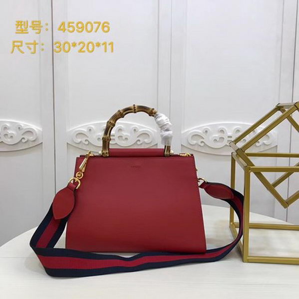 Gucci Nymphaea Leather Top Handle Bag 459076 Red