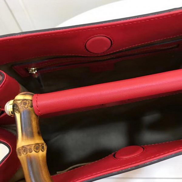 Gucci Nymphaea Leather Top Handle Bag 459076 Red