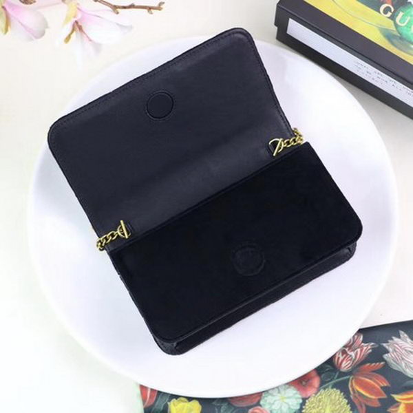 Gucci GG Marmont Embroidered Velvet Mini Bag 488426 Black