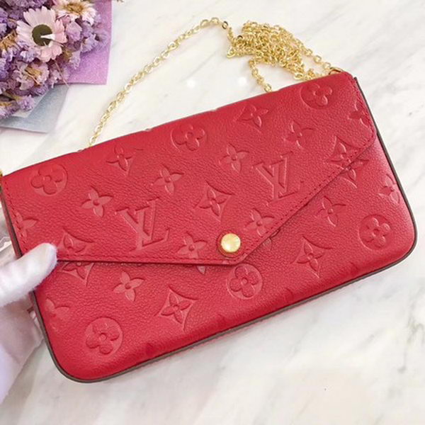 Louis Vuitton Monogram Empreinte POCHETTE FeLICIE M64064 Red