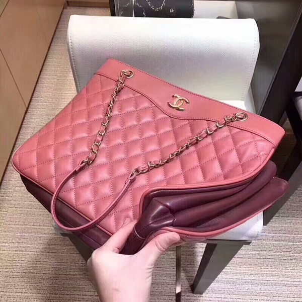 Chanel Original Sheepskin Leather Tote Bag 8810 Pink