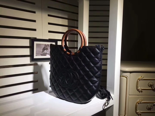 Chanel Calfskin Leather Tote Bag 8009 Black