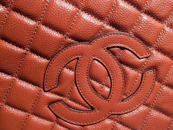 Chanel Calfskin Leather Tote Bag 8009 Orange