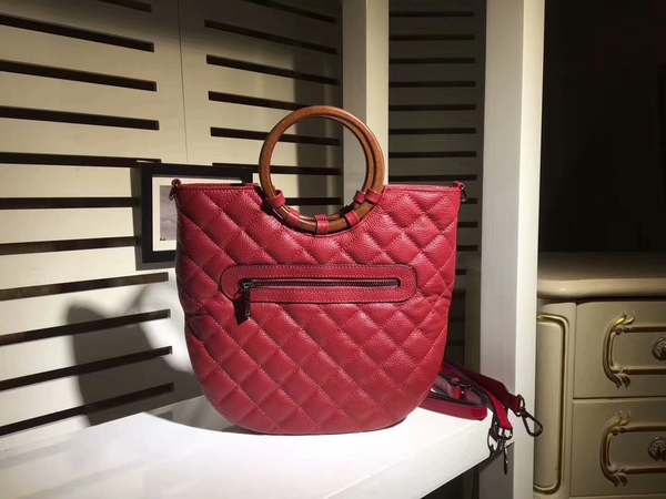 Chanel Calfskin Leather Tote Bag 8009 Red