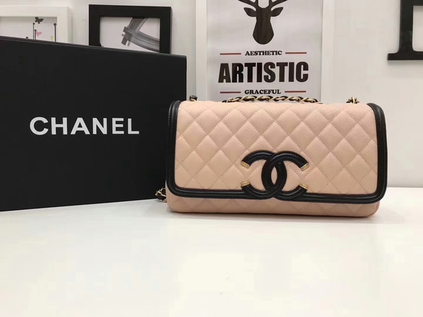 Chanel Original Cannage Pattern Shoulder Bag 66870 Pink