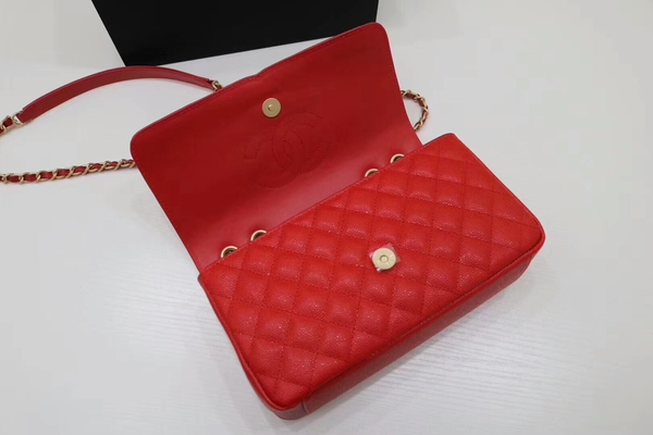 Chanel Original Cannage Pattern Shoulder Bag 66870 Red