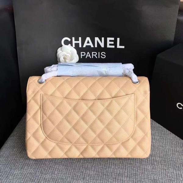 Chanel Flap Shoulder Bags Camel Original Calfskin Leather CF1113 Silver