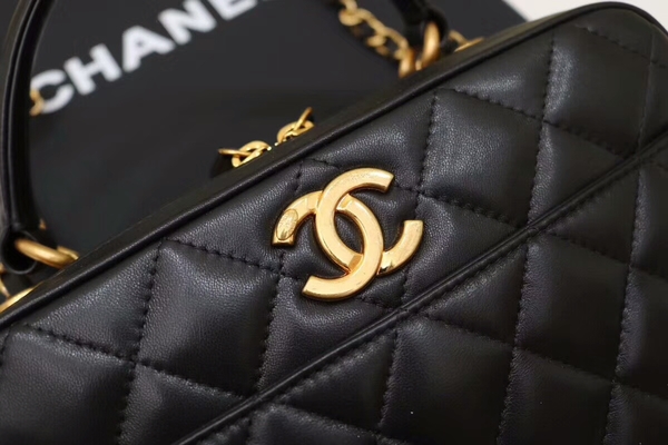 Chanel Tote Bag Black Original Sheepskin Leather A92239 Gold