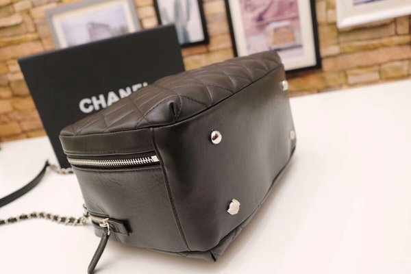 Chanel Tote Bag Black Original Sheepskin Leather A92239 Silver