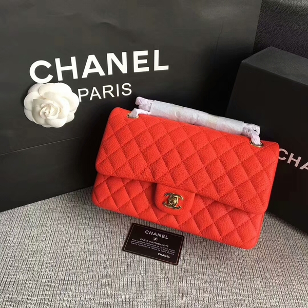 Chanel Flap Shoulder Bags Original Deerskin Leather CF1112 Red