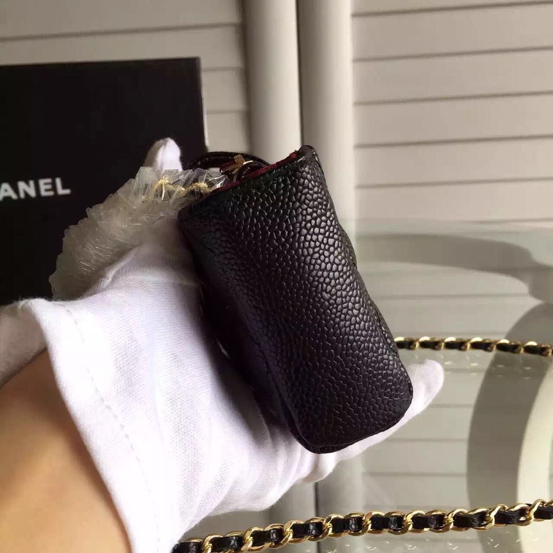 Chanel Flap Caviar Mini Shoulder Bag 6759 black