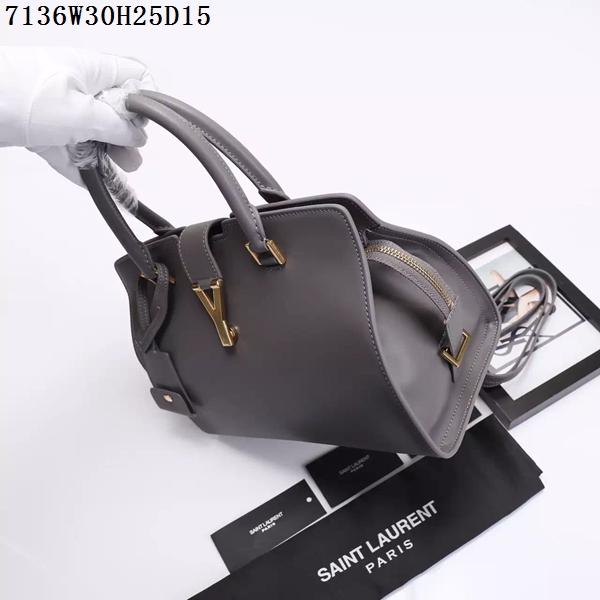 Saint Laurent Small Classic Monogramme Leather Flap Bag Y7136 Grey