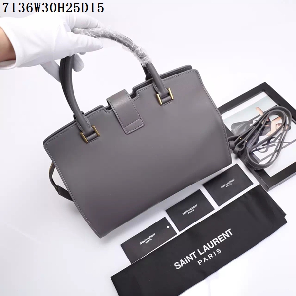 Saint Laurent Small Classic Monogramme Leather Flap Bag Y7136 Grey