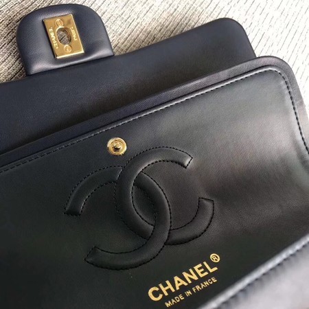 Chanel Flap Shoulder Bag Dark Blue Original Sheepskin Leather CF1112V Gold